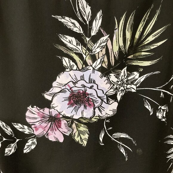 REITMANS Dark floral print spaghetti strap tank top ~ Boho XS SMALL black shirt - Picture 5 of 10